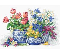 Luca-S - Kit de punto de cruz (39 x 25 cm), diseño de flores de primavera