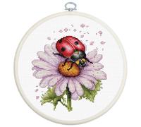 Luca-S kit de punto de cruz contado con aro "Field Flower", 11x13,5cm