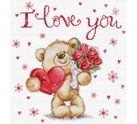 Luca-S kit de punto de cruz contado "I Love You", 20x22cm