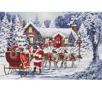 Luca-S kit de punto de cruz contado "Santas Visit", 50x30cm, DIY