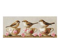 Luca-S kit de punto de cruz contado "Three Dainty Birds", 52x21cm, DIY