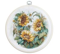 Luca-S Kit de punto de cruz, diseño de girasol, kit de punto de cruz, bordado