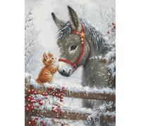 Luca-S Kit de punto de cruz dorado, abrazo cálido, BU5075, kit de punto de cruz contado para adultos, kit de costura y bordado