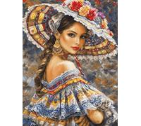 Luca-S Kit de punto de cruz dorado, punto de cruz contado para adultos, kit de bordado - The Mexican Fest, B706