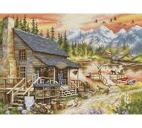 Luca-S Kit de punto de cruz Log Cabin General Store, BU5020,