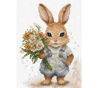 Luca-S kit de punto de cruz "The Bunnys Surprise", 10x14cm