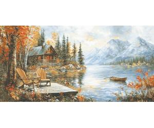 Luca-S Petit Point Kit Gold - Ecos de una temporada dorada, G716, kit de punto de cruz contado para adultos, kit de costura y bordado