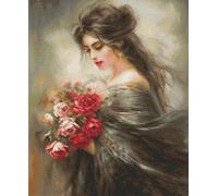 Luca-S Petit Point Kit Gold - Serene Beauty, G703, kit de punto de cruz para adultos, kit de costura y bordado