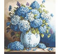 Luca-S Petit Point G700 - Jarrón con hortensias