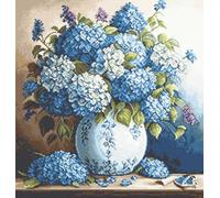 Luca-S Petit Point G700 - Jarrón con hortensias