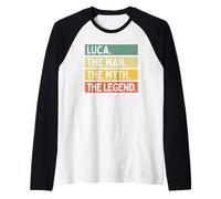 Luca The Man The Myth The Legend - Cita Personalizada Divertida Camiseta Manga Raglan