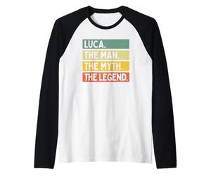 Luca The Man The Myth The Legend - Cita Personalizada Divertida Camiseta Manga Raglan