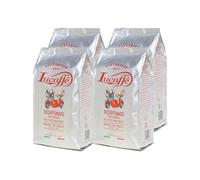 Lucaffé - Cafe en grano natural Decaffeinato, 4 bolsas de 700 Gr | Café en grano de especialidad italiana para espresso descafeinado | Tueste oscuro | Sabor dulce y afrutado, cremoso | Aroma intenso