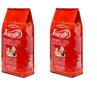 Lucaffé - Cafe en grano natural Mamma Lucia, 1 Kg | Café en grano de especialidad italiana para espresso | Tueste Ligero | Sabor Intenso y Cremoso (Paquete de 2)