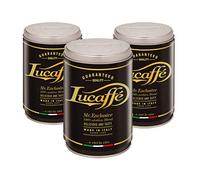 LUCAFFÈ Mr. Exclusivo café molido Arábica 3 latas de café x 250gr, acero ahorra aroma, café de origen América del Sur Asia África sabor dulce aroma tostadas de cuerpo medio