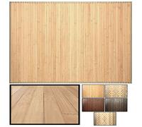 LucaHome - Alfombra bambú Uganda Ideal para Interior o Exterior, para Cocina, salón, despacho, Dormitorio con Cenefa, Antideslizante (Natural, 60x90cm)