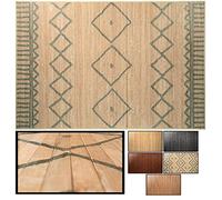 LucaHome - Alfombra de Bambú Uganda Antideslizante para Interior, Cocina, Salón, Despacho, Dormitorio Con Cenefa (Rombos, 160x230cm)