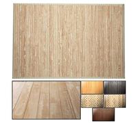 LucaHome - Alfombra de Bambú Uganda Ideal para Interior, Alfombra para Cocina, Salón, Despacho, Dormitorio con Cenefa, Antideslizante (Wash White, 80x150cm)