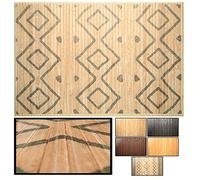 LucaHome - Alfombra bambú Uganda Ideal para Interior, Alfombra bambú para Cocina, salón, despacho, Dormitorio con Cenefa, Alfombra de bambú Antideslizante (Grecas, 60x90cm)