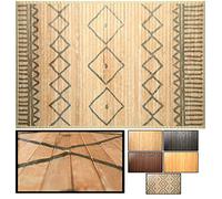 LucaHome - Alfombra de Bambú Uganda, Ideal para Interior, Cocina, Salón, Despacho, Dormitorio con Cenefa, Antideslizante (Rombos, 80x150cm)