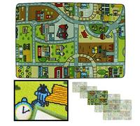 LucaHome - Alfombra Infantil Plegable Carretera con Circuito Coches, Juegos, Ciudad - Base Antideslizante y Acolchada - 140 x 200cm
