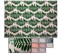 LucaHome - Alfombra vinílica Trenzada Ghana Interior o Exterior- Alfombra vinílica Cocina - salón - despacho- Dormitorio Vinilo PVC - Alfombra vinílica Antideslizante(Hojas Verdes- 120x180cm)