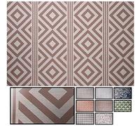 LucaHome - Alfombra vinílica Trenzada Ghana Interior o Exterior- Alfombra vinílica Cocina - salón - despacho- Dormitorio Vinilo PVC - Alfombra vinílica Antideslizante(Rayas Rombos- 60x90cm)