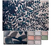 LucaHome - Alfombra Vinílica Trenzada Ghana para Interior o Exterior - Cocina, Salón, Despacho, Dormitorio - PVC Antideslizante (Hojas Acuarela, 80x150cm)