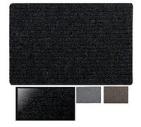 LucaHome - Felpudo Canadá 40x60 Negro con Base Antideslizante Muy Absorbente, Relieve de Líneas para Exterior e Interior