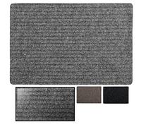 LucaHome - Felpudo Canadá con Base Antideslizante Muy Absorbente, Felpudo 40x60 Gris con Relieve de líneas, Felpudo para Exterior e Interior