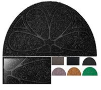 LucaHome - Felpudo Canadá con Base Antideslizante Muy Absorbente, Felpudo 40x75 Gris Oscuro semiluna con Relieve de líneas, para Exterior e Interior