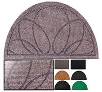 LucaHome - Felpudo Canadá con Base Antideslizante Muy Absorbente, Felpudo 40x75 Gris semiluna con Relieve de líneas, Felpudo para Exterior e Interior