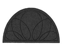 LucaHome - Felpudo Canadá con Base Antideslizante Muy Absorbente, Felpudo 40x75 Negro semiluna con Relieve de líneas, Felpudo para Exterior e Interior