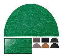 LucaHome - Felpudo Canadá con Base Antideslizante Muy Absorbente, Felpudo 40x75 Verde semiluna con Relieve de líneas, Felpudo para Exterior e Interior