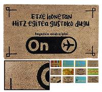 LucaHome - Felpudo Coco Natural 40x70 Antideslizante, Felpudo de Coco Etxe honetan, Felpudo Absorbente Entrada casa, Ideal para Exterior o Interior