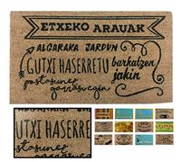LucaHome - Felpudo Coco Antideslizante 40x70, Entrada Casa Etxeko Arauk, Tapete Interior o Exterior