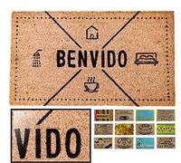 LucaHome - Felpudo Coco Antideslizante 40x70, Entrada Casa Portugues Benvido Mod 3, Tapete Interior o Exterior
