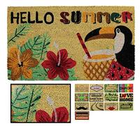 LucaHome - Felpudo Coco Antideslizante 40x70, Entrada Hello Summer, Tapete Interior o Exterior