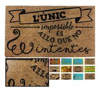 LucaHome - Felpudo Coco Antideslizante 40x70, L'unic Impossible, Tapete Interior o Exterior para Entrada de Casa