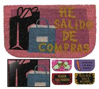 LucaHome - Felpudo Coco Natural 40x70 Antideslizante, Felpudo de Coco He salido de Compras, Felpudo Absorbente Entrada casa, Ideal para Exterior o Interior