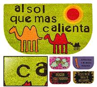 LucaHome - Felpudo de Coco 40x70 Antideslizante para Entrada con Camellos, Tapete Interior o Exterior