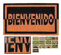 LucaHome - Felpudo Coco Natural 40x70 Antideslizante, Felpudo de Coco Bienvenido Dos Colores, Felpudo Absorbente Entrada casa, Ideal para Exterior o Interior
