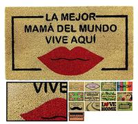 LucaHome - Felpudo de Coco Antideslizante 40x70, Entrada Feliz Día Mamá, Tapete Interior o Exterior