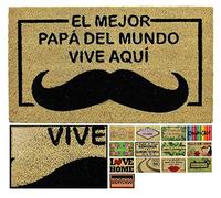 LucaHome - Felpudo de Coco Antideslizante 40x70, Entrada Feliz Día Papá, Tapete Interior o Exterior