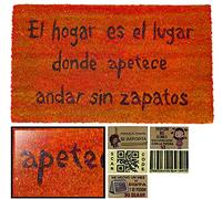 LucaHome - Felpudo de Coco Natural 70x40 Con Base Antideslizante, Divertido Andar Sin Zapatos Naranja, Absorbente Para Entrada Casa, Ideal Para Puerta Exterior o Pasillo