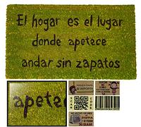 LucaHome - Felpudo de Coco Natural 70x40 Con Base Antideslizante, Divertido Andar Sin Zapatos Verde, Absorbente Para Entrada Casa, Ideal Para Puerta Exterior o Pasillo