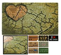 LucaHome - Felpudo de Coco Natural 70x40 Con Base Antideslizante, Divertido Corazón, Absorbente Para Entrada Casa, Ideal Para Puerta Exterior o Pasillo