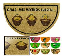 LucaHome - Felpudo de Coco Natural 70x40 con Base Antideslizante, Divertido Monitos, Absorbente para Entrada y Pasillo