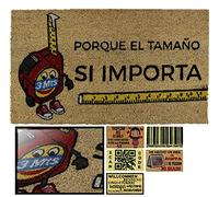 LucaHome - Felpudo de Coco Natural 70x40 Con Base Antideslizante, Divertido Porque el Tamaño Si Importa, Absorbente Para Entrada Casa, Ideal Para Puerta Exterior o Pasillo