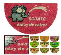 LucaHome - Felpudo de Coco Natural 70x40 con Base Antideslizante, Divertido Secate Antes de Entrar, Absorbente para Puerta Exterior o Pasillo